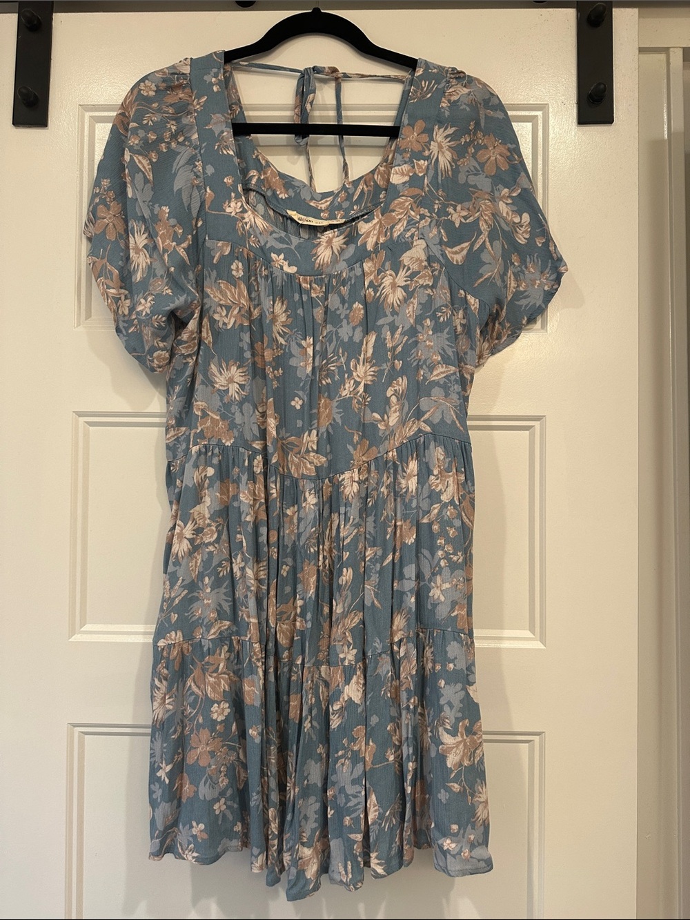 Millibon Blue Floral Tie-Back Dress